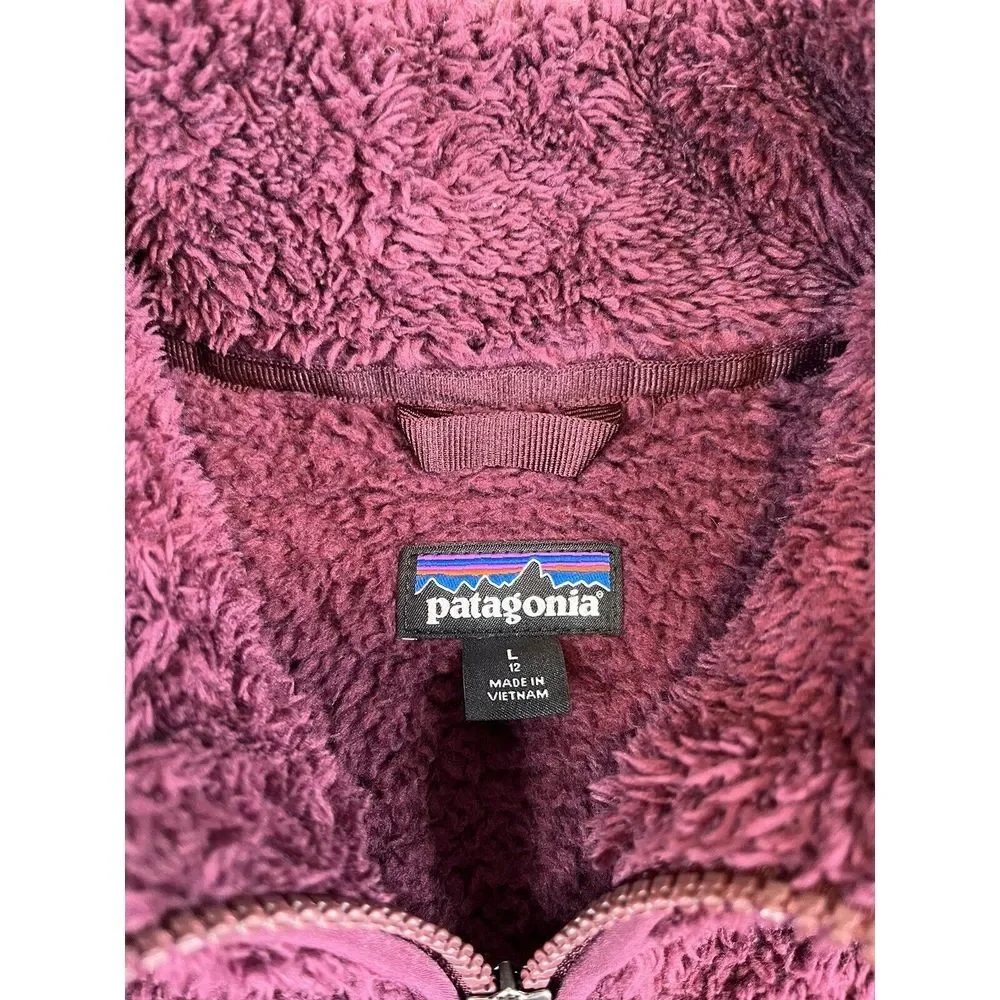 Patagonia Vest Girls (L - 12) Purple Los Gatos Deep Pile Full Zip Outdoor Hiking - Picture 6 of 7